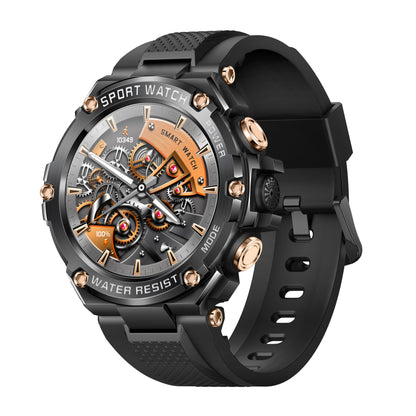 Bearscome Military Grade Bluetooth Call Message Heart Rate Blood Pressure Blood Oxygen Music Multi-sport Smartwatch