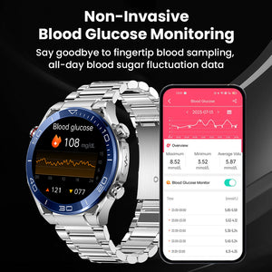 BEARSCOME Max 1 Heart rate Blood Glucose ECG/EKG Blood Pressure Monitoring Bluetooth Talk Smartwatch