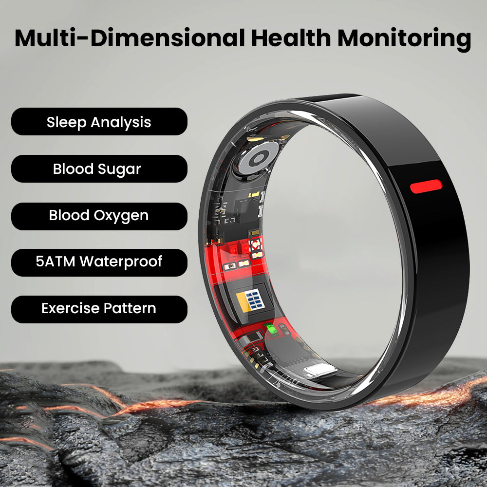 Bearscome R03 Blood Sugar Blood Pressure Blood oxygen HRV Sleep Monitoring Waterproof Smart Ring