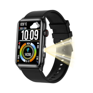 Bearscome Flashlight Blood Sugar Blood Pressure Blood oxygen Sleep Monitoring Waterproof Smartwatch