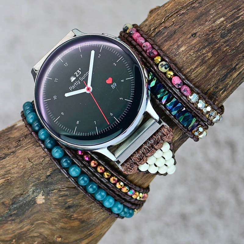 Imperial Stone Bead Hand-Woven strap With Bohemian Style