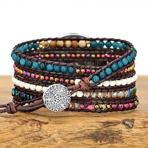 Imperial Stone Bead Hand-Woven strap With Bohemian Style